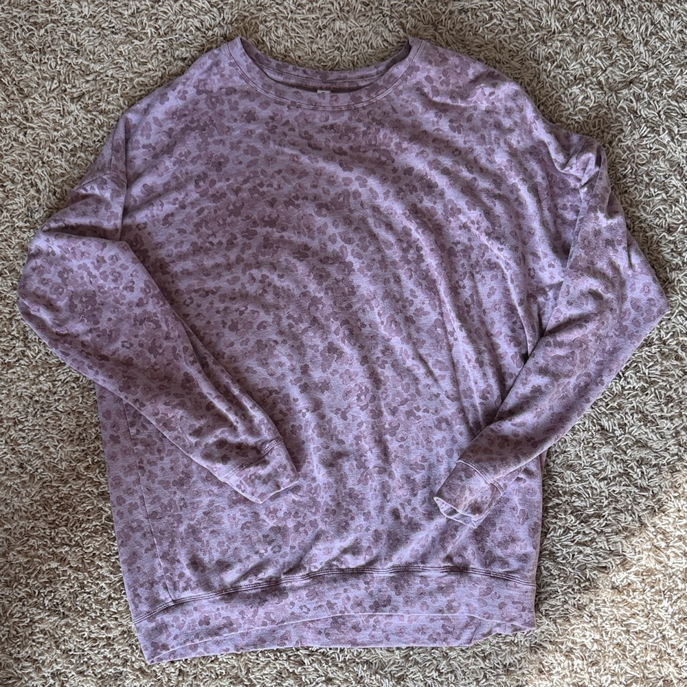 Athleta Studio To Street Print Sweatshirt Women’s Sz Large In Flora Mauve